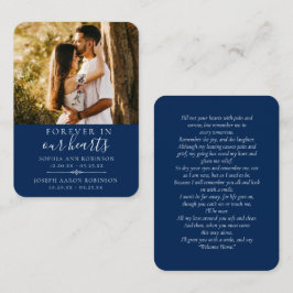 Visita Cartão de Oração Azul Fotográfico Funeral de Memór