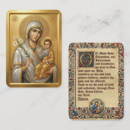 Visita cartão de oração da Virgem Maria