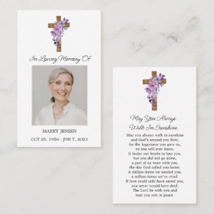 Visita Cartão de Oração de Funeral com Foto da Cruz de Fl