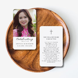 Visita Cartão de Oração de Funeral com Foto de Celebração