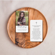 Cartão de Oração de Funeral com Foto de Celebração