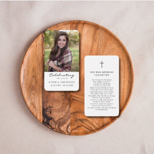 Visita Cartão de Oração de Funeral com Foto de Celebração