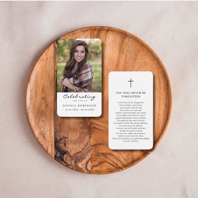 Visita Cartão de Oração de Funeral com Foto de Celebração (Criador carregado)