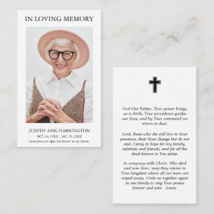 Visita Cartão de Oração de Funeral com Foto Simples