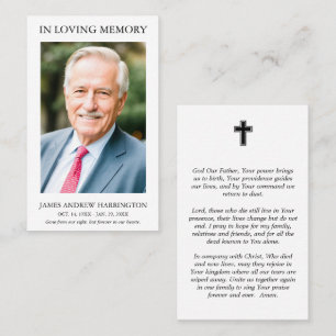 Visita Cartão de Oração de Funeral com Foto Simples