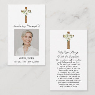 Visita Cartão de Oração de Funeral de Lily Cross Foto