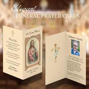Visita Cartão de Oração de Jesus Funeral Católico Tradici
