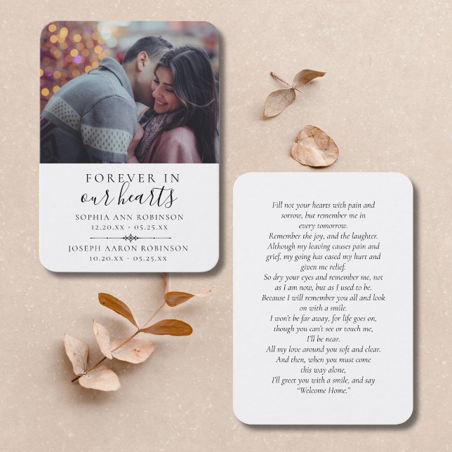 Visita Cartão de Oração de Memória Memorial de Foto Dupla (Criador carregado)