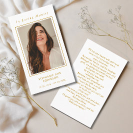 Visita Cartão de Oração de Script Dourado para Memorial F