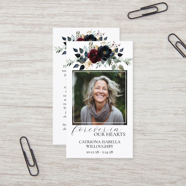 Visita Cartão de Oração Floral para Memória Fotográfica F (Frente/Verso In Situ)