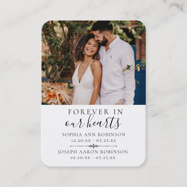 Visita Cartão de Oração Fotográfica Funeral de Duplo Memo (Frente)