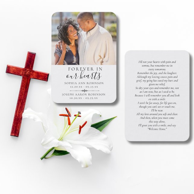 Visita Cartão de Oração Fotográfica Funeral de Duplo Memo (Criador carregado)