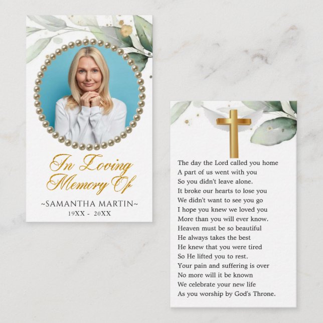 Visita Cartão de Oração Funeral de Foto Botânica (Frente/Verso)