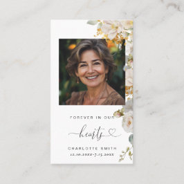 Visita Cartão de Oração Funeral de Foto Floral Elegante