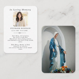 Visita Cartão de Oração Funerária Católica Religiosa Virg