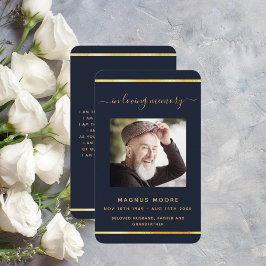 Visita Cartão de oração funerária elegante com foto de ou