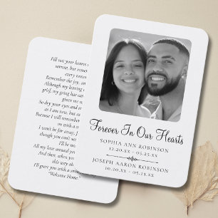 Visita Cartão de Oração Funerária Memorial com Foto de Ju