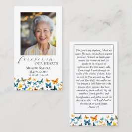 Visita Cartão de Oração Memorial Butterfly - Preto Elegan