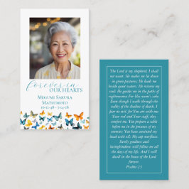 Visita Cartão de Oração Memorial Butterfly - Teal Back