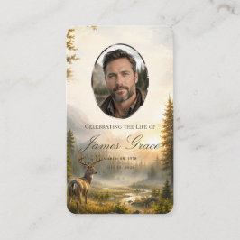 Visita Cartão de Oração Memorial com Foto da Floresta de