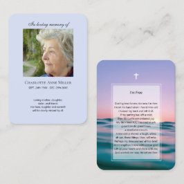 Visita Cartão de oração memorial de foto Estou Livre