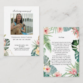 Visita Cartão de oração memorial de foto tropical Estou L