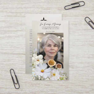 Visita Cartão de Oração Memorial Floral Elegante