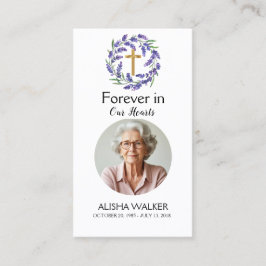 Visita Cartão de Oração Memorial lavanda