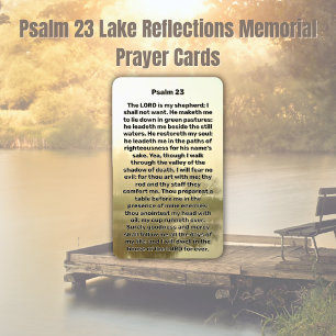 Visita Cartão de Oração Memorial Psalm 23 Lake Reflection