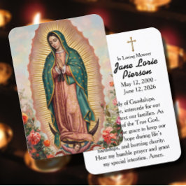 Visita Cartão de Oração Nossa Senhora de Guadalupe