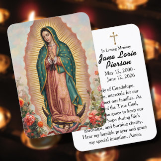 Visita Cartão de Oração Nossa Senhora de Guadalupe