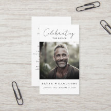 Cartão de Oração para Memorial Funeral Minimalista