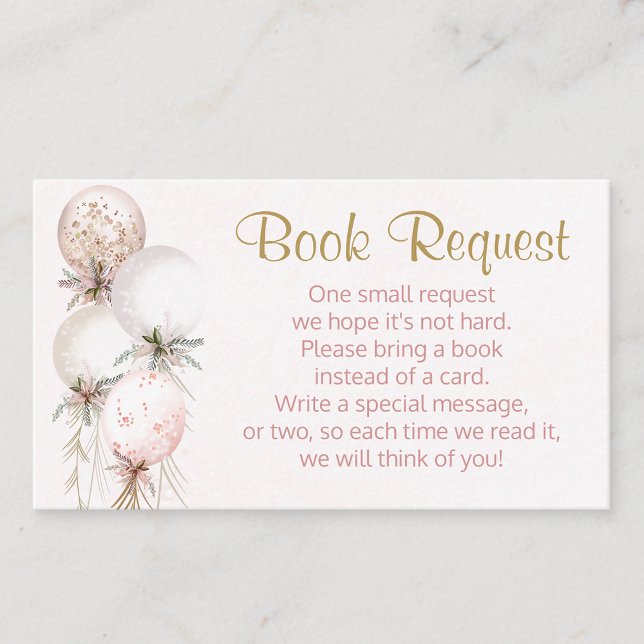 Visita Cartão de pedido de livro de balão de menina (Criador carregado)