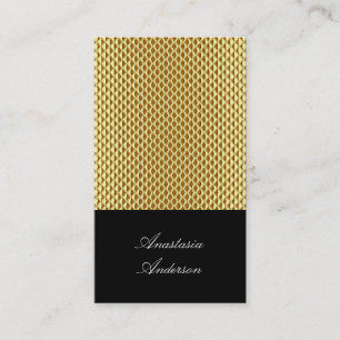 Visita Cartão de Perfil de Metal Dourado Elegante
