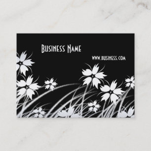 Visita Cartão de Perfil Flores Estilo Preto e Branco