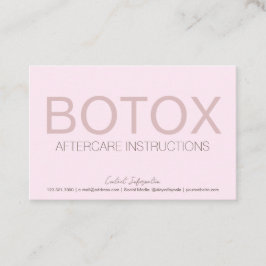 Visita Cartão de Pós-assistência para Enchimento de Botox
