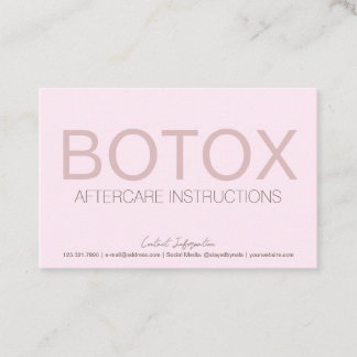 Visita Cartão de Pós-assistência para Enchimento de Botox