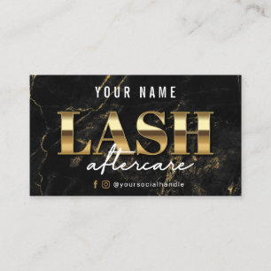 Visita Cartão de Pós-Cuidados de Lash Dourado Marble 
