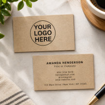 Cartão de Promoção de Logotipo Empresarial Rústico