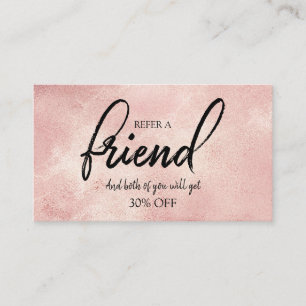 Visita Cartão de Referência de Amigo Stylish Blush Foil