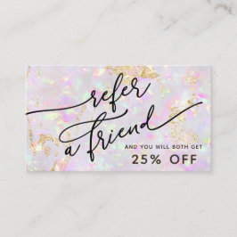 Visita cartão de referência de textura opal pastel