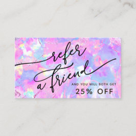 Visita cartão de referência de textura opal rosa púrpura