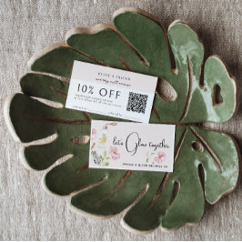 Visita Cartão de Referência Floral de Bem-Estar