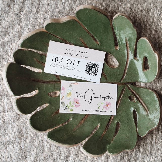 Visita Cartão de Referência Floral de Bem-Estar (Criador carregado)