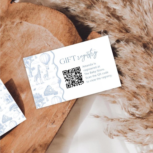 Visita Cartão de Registro de Chá de Bebê Safari Toile De  (Criador carregado)