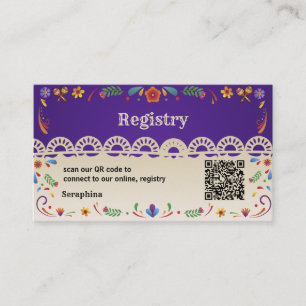 Visita Cartão de Registro de Chá de Noiva com Código QR F