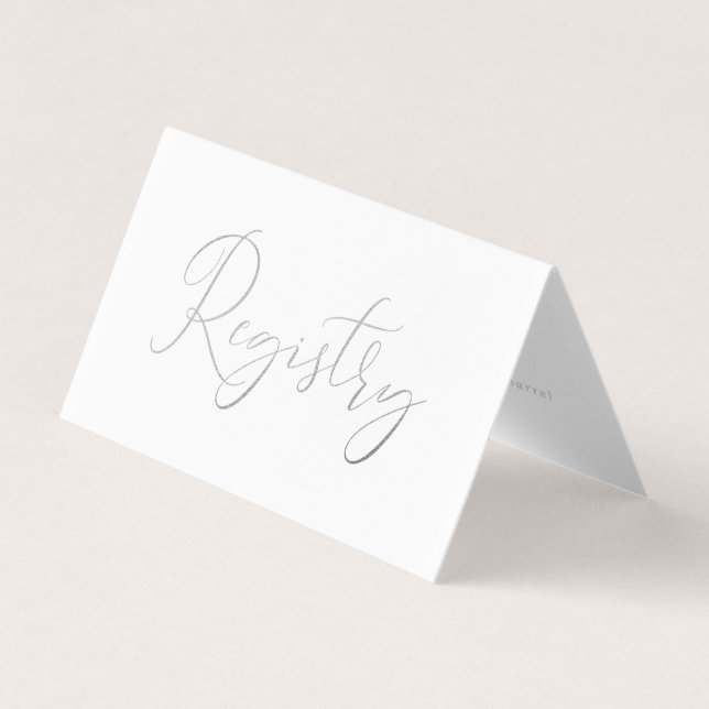 Visita Cartão de Registro do Elegante Script Silver Foil  (Frente)