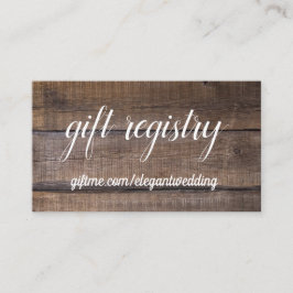 Visita Cartão de Registro Simples Rustic Wood Wedding