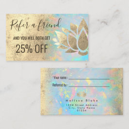 Visita cartão de remessa faux gold foil lotus