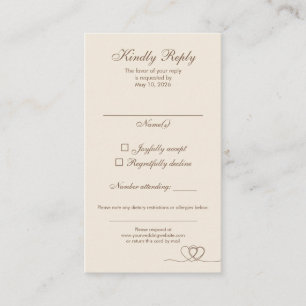 Visita Cartão de Resposta de Casamento Brown Modern Mix a